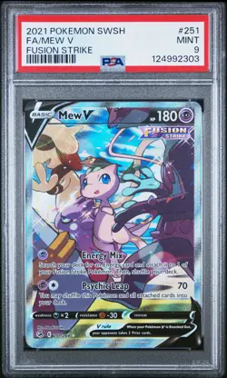 2021 POKEMON SWORD & SHIELD FUSION STRIKE #251 FULL ART/MEW V PSA 9 - Image 1