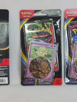 POKEMON TCG MEGA EVOLUTION PHANTASMAL FLAMES 3 SEALED BLISTER PACKS WHIMSICOTT - Image 4