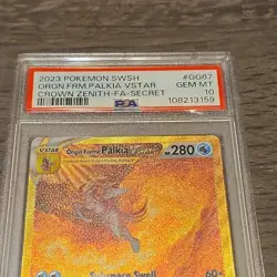 Pokemon Origin Forme Palkia VSTAR GG67 Crown Zenith Secret Rare Holo PSA 10 - Image 2