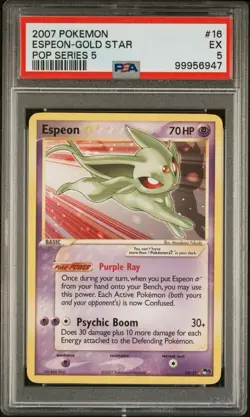Pokemon Espeon Gold Star POP Series 5 #16 PSA 5 2007 - Image 1