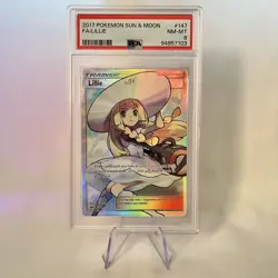 2017 Pokemon Sun & Moon Full Art Lillie 147/149 PSA 8 - Image 1