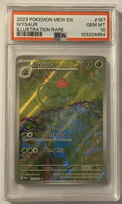 2023 Pokemon TCG Ivysaur 167/165 Scarlet & Violet 151 Illus Rare Holo PSA - Image 1