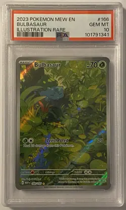 Pokemon Bulbasaur 166/165 Illustration Rare Holo PSA 10 English - Image 1