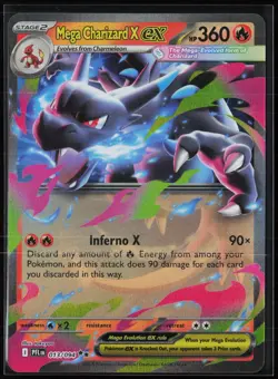 Mega Charizard X ex 013/094 Double Rare Phantasmal Flames Pokemon Holo Near Mint - Image 1