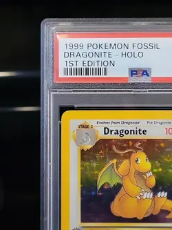 PSA 8! 1999 Pokemon Fossil 1st Edition Dragonite Holo 4/62 - Image 2