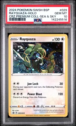 2024 POKEMON SWSH BLACK STAR PROMO #029 RAYQUAZA-HOLO PSA 10 - Image 1