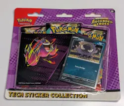 Pokemon Ascended Heros Tech Sticker Collection 3 Booster Packs Gastly - Image 1