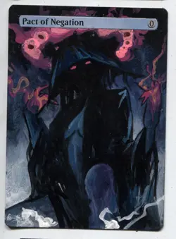 Pact of Negation Altered Art Magic The Gathering Hand Painted Card - Image 1