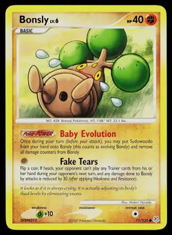 Pokemon Card - Bonsly Diamond and Pearl 71/130 Common - Image 1