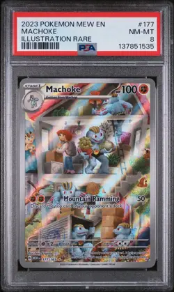 2023 Pokemon Mew En-151 #177 Machoke Illustration Rare PSA 8 - Image 1