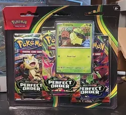 5x Pokemon Perfect Order - Chikorita 3-Pack Booster Blister Factory Sealed - Image 2