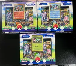 Pokemon GO Pin Collection Set of 3 Charmander Squirtle Bulbasaur Factory SEALED - Image 1