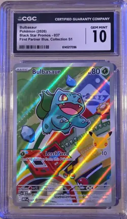 2026 Pokemon Bulbasaur First Partner Illustration Collection CGC 10 037 English - Image 1