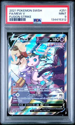 2021 POKEMON SWORD & SHIELD FUSION STRIKE #251 FULL ART/MEW V PSA 9 - Image 1