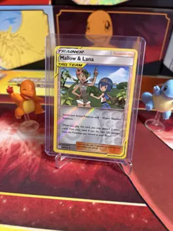 TCG Mallow & Lana #198/236 Reverse Holo TAG TEAM, Pokemon Cosmic Eclipse NM - Image 3