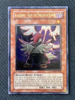 Yugioh Blackwing - Vayu the Emblem of Honor 1st Ed Ultimate Rare ANPR-EN005 NM - Image 1