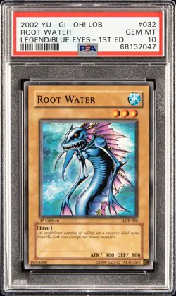 2002 YU-GI-OH! LOB-LEGEND OF BLUE EYES WHITE DRAGON 1ST ED ROOT WATER PSA 10 - Image 1