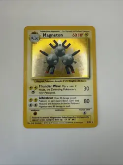 Pokemon Magneton Base Set Holo Rare 9/102 Stage 1 60 HP Card English 1999 - Image 1