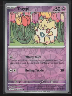 Togepi Common SV03: Obsidian Flames 083/197 NM Pokemon Card Reverse Holo - Image 1