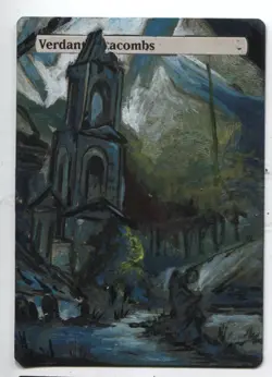 Verdant Catacombs Altered Art Magic The Gathering Hand Painted Card - Image 1
