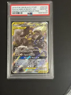 Lucario & Melmetal GX SM192 Tag Team Promo Card PSA 10 Gem Mint - Image 1