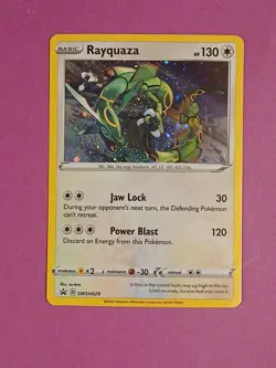 Pokemon Sword & Shield Rayquaza SWSH 029 Promo Card Black Star Holo - Image 3