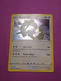 Pokemon Sword & Shield Rayquaza SWSH 029 Promo Card Black Star Holo - Image 4
