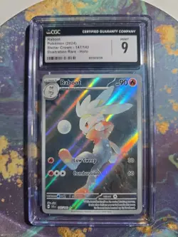 Pokemon TCG Raboot Stellar Crown Holo Card 147/142 CGC 9 - Image 1