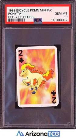 Pokemon 1999 Ponyta 2 Of Clubs Bicycle Pokemon Mini Playing Cards PSA 10 - Image 1
