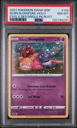 2021 POKEMON SWSH BLACK STAR PROMO #126 GALARIAN SLOWPOKE-HOLO PSA 8 - Image 1