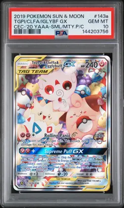 Togepi & Cleffa & Igglybuff GX - Pokemon Cosmic Eclipse #143a PSA 10.0 - Image 1