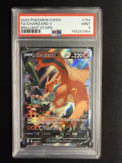2022 Pokemon Pokemon Brilliant Stars Charizard V #154/172 Alt Art PSA 9 - Image 1