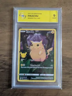 Pokemon Pikachu 005/025 Celebrations Holo Full Art TGA 9 Mint - Image 2