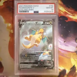 Pokemon Dragonite V Full Art Ultra Rare Holo 192/203 Evolving Skies PSA 10 - Image 1
