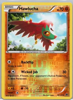 Pokemon TCG Hawlucha 48/124 Fates Collide Rev Holo MP - Image 1