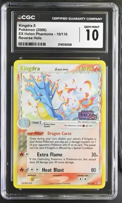 POKEMON 2006 KINGDRA REVERSE HOLO EX HOLON PHANTOMS CGC 10 - Image 1
