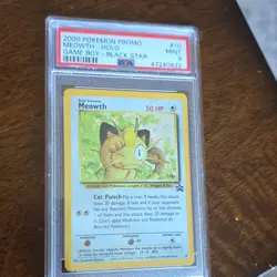 PSA 9 Meowth #10 Black Star Promo Holo 2000 Pokemon Game Boy Vintage - Image 2