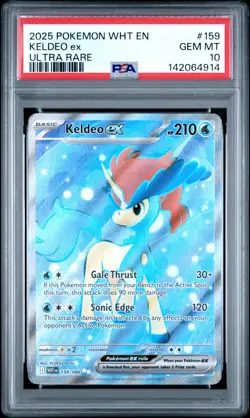 2025 Pokemon White Flare KELDEO ex #159 Ultra Rare PSA 10 Gem Mint - Image 1