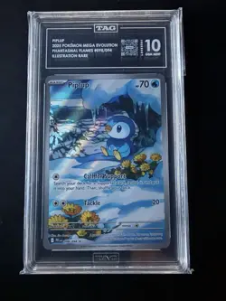 Pokemon Piplup Me02: Phantasmal Flames 098/094 Illustration Rare Holo TAG 10 TCG - Image 1