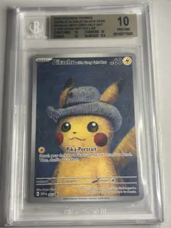 BGS 10 Van Gogh Pikachu with Grey Felt Hat SVP EN 085 Promo Pokemon Card English - Image 1