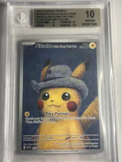 BGS 10 Van Gogh Pikachu with Grey Felt Hat SVP EN 085 Promo Pokemon Card English - Image 2