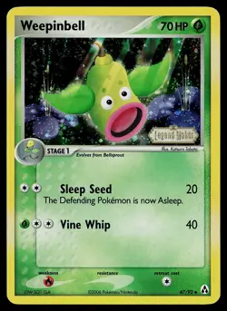 Pokemon Card - Weepinbell Legend Maker 47/92 Reverse Holo Stamped - Image 1