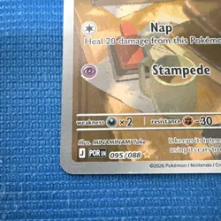 Pokemon Espurr Full Art Holo Rare 60 HP POR 095/088 English MINAMINAMI Take Card - Image 2