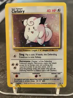 Clefairy Pokemon TCG Base Set Holo Rare Card 5/102 English 1999 40 HP Basic - Image 1