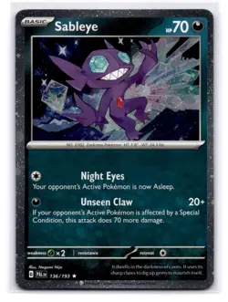 Sableye (Cosmos Holo) Rare Miscellaneous Cards & Products 136/193 Holo LP-NM - Image 1