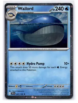 Wailord (Cosmos Foil) Promo Miscellaneous Cards & Products 041/159 Normal LP-NM - Image 1