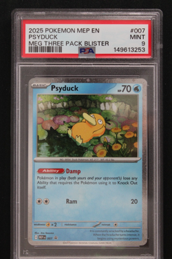 Pokemon TCG Psyduck - Promo ME: Mega Evolution Promo MEP Water Holo 007 PSA 9 - Image 1