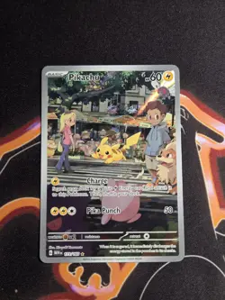 Pokemon Pikachu 173/165 Scarlet & Violet 151 Illustration Rare Full Art Holo - Image 1