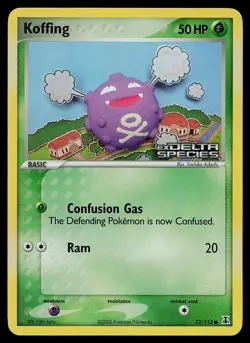 Pokemon Card - Koffing Delta Species 72/113 Reverse Holo Stamped - Image 1