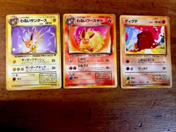 Japanese Pokemon Rocket Gang Vaporeon 135, Flareon 136, Diglett 050 Pre-Owned - Image 1